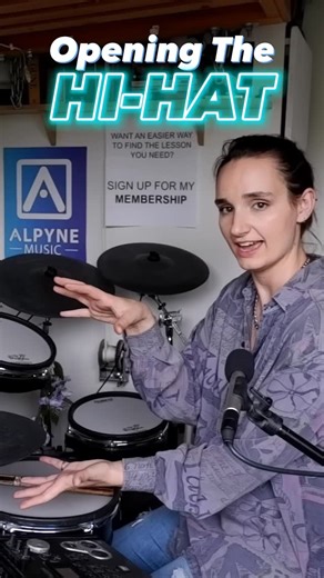 Less Talk, More Drums on Instagram: "How to open the hi-hat (AKA “Hi-Hat Lifts”) on the drums 😁🥁. . #drumtechnique #drumlessons #drumming #drums #drummergirl"