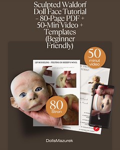 Sculpted Waldorf Doll Face Tutorial – 80‑page PDF   50‑min Video   Templates (beginner Friendly) -in Polish - Etsy