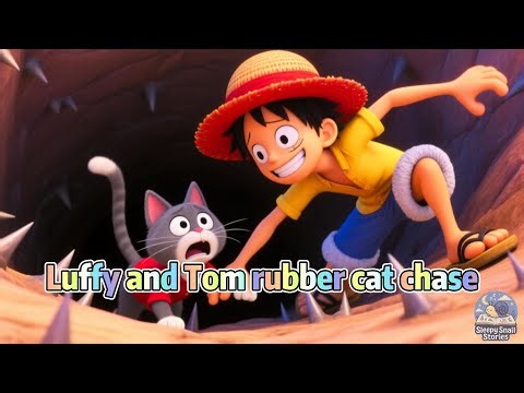 Luffy Meets TOM from Tom & Jerry! The RUBBER CAT Chase! #Luffy #TomAndJerry #OnePiece #Crossover