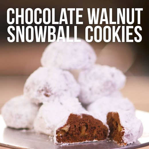 Chocolate Walnut Snowball Cookies are next-level good! Save the recipe: http://www.foodtv.com/5bjam. | Food Network