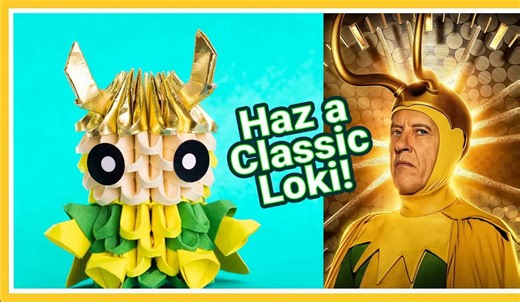 【Escuela de Papel】老洛基 三角插折纸制作教程 Cómo Hacer a Classic LOKI CLÁSICO de ORIGAMI 3d