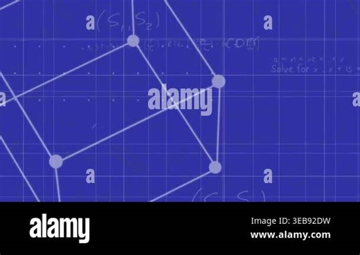 Animation of mathematical equations over blue background. Education, technology and digital interface concept digitally generated video Stock Video Footage - Alamy