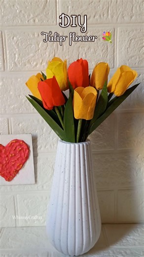 Diy Tulip flower from waste bag 🌷| Tulip flower making #diy #craft #tulip #craftideas #ytshorts