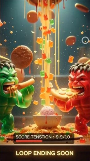 Jelly Hulk 🟢 vs Jelly Hulk🔴 in the FOOD BATTLE! #shorts #trending #funny #youtubeshorts #viral