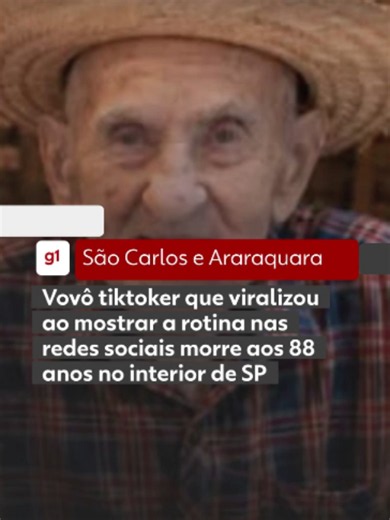 #Luto - Anezio Fiorio, conhecido como o 'Vovô Anésio', que viralizou nas redes sociais após mostrar a rotina e interação com o neto Caio Fiori, morreu aos 88 anos, neste sábado (13), em um hospital de Araraquara (SP). A informação foi comunicada nas redes sociais deles. Na sexta (12), Caio Fiori, neto de Anésio, comunicou que ele teve um mal-estar em casa e foi levado a um pronto-socorro de Rincão (SP), onde foi identificada uma parada cardiorrespiratória. Caio comunicou, na manhã deste sábado (