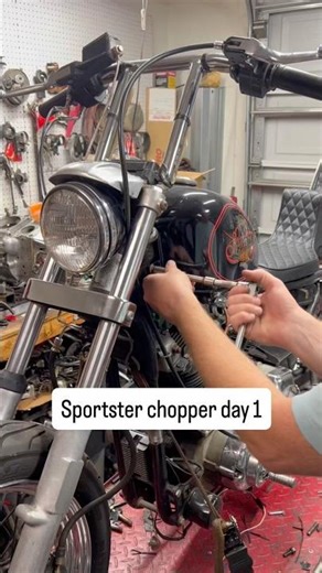 1982 sportster chopper heading home. #motorcycle #harleydavidson #biker #bikelife #sportster