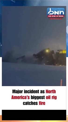Largest North America Oil Rig Tips Over Fire Alaska North Slope