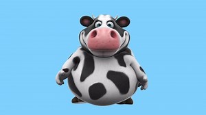 Fun 3D cartoon cow (with alpha channel included)