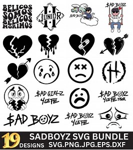 Junior H - Sad Boyz 4 Life Corridos Tumbados SVG Cut Files (cricut & Silhouette) Instant-download - Etsy