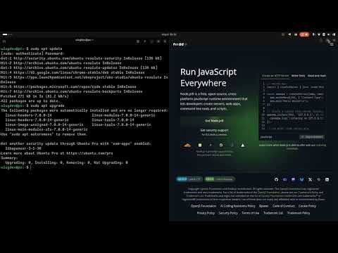 Ubuntu OS’da Node.js va Bun JavaScript Runtime ni terminal orqali o‘rnatishni o‘rganamiz.