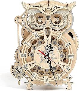 Owl Clock - 3D Puzzle, Wooden Toys, Craft Kits, DIY Model Gift for Adults; Brain Teaser Puzzles STEM Building Model Toy Gift for Teens (161 PCS)…