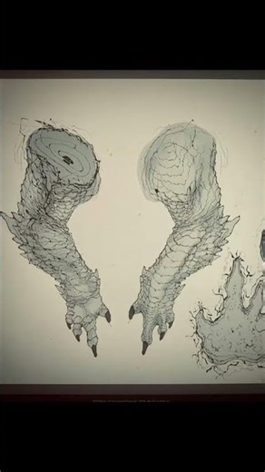 Some small design projects and sketches for kaiju. I don’t often draw in 2D, but I like it 🙂 #art