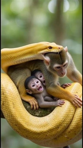 🐍 Brutal Python Attack vs Brave Monkey Babies | Jungle Survival Story 🐒🔥