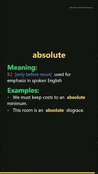Absolute Meaning | Absolute Definition | Pronunciation & Examples | Adjective