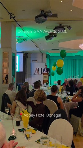 Here are the lads of the Donegal GAA Senior Football Team receiving their awards tonight at the Donegal GAA Awards 2025 here in the Abbey Hotel, Donegal Town.🏆💚💛 Proud to host and celebrate such an incredible group of talent and dedication. This is Part 1 – more to come! 👀✨ #DonegalGAA #AbbeyHotelDonegal #GAAAwards2025 | Abbey Hotel, Donegal Town