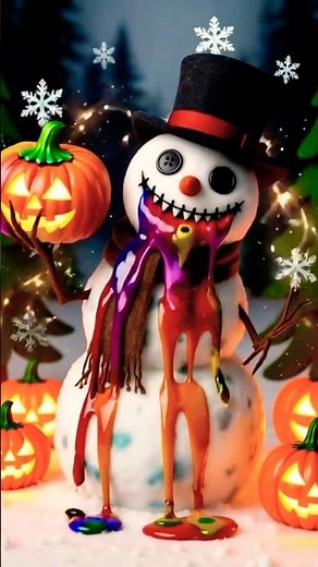 When a Snowman Goes Full Halloween… 😂☃️🎃