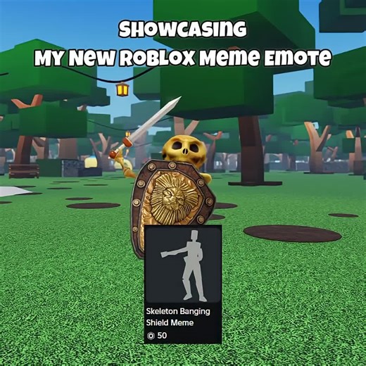 Skeleton Banging Shield Emote Showcase in Roblox