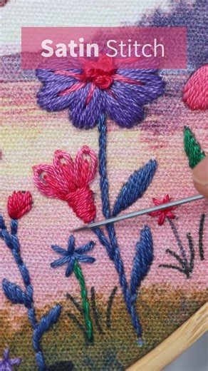 Very easy flower embroidery tips #shorts #trending #embroidery #stitch #ytshorts