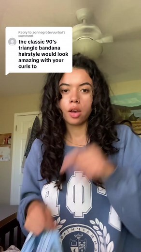 Trying Out a 90s Bandana Hairstyle with Curls