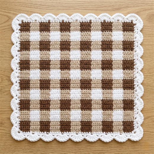 Gingham Crochet Desk Mat Pattern – Beginner Checkered Table Mat (PDF Download) - Etsy