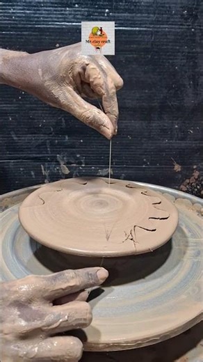 round plate making with design #pottery #satisfying #viral #trending #video #art #asmr