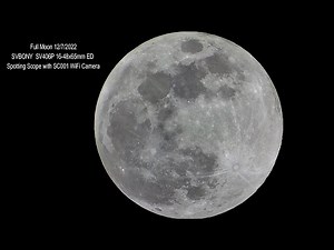 Full Moon Filmed with SVBONY SV406P ED Spotting Scope and SC001 WiFi Camera