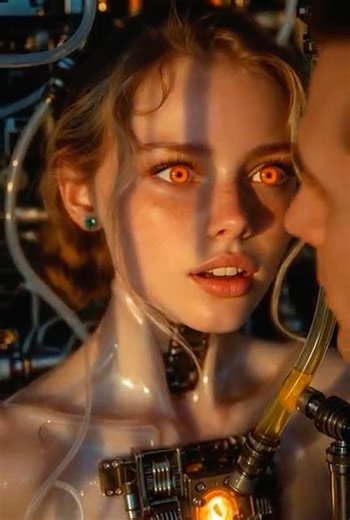 Her first kiss — an AI humanoid woman in tears