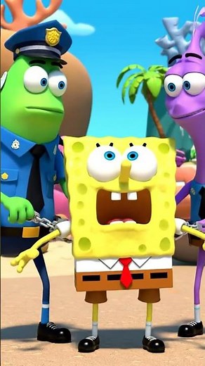 SpongeBob stealing things, but he got arrested for all entire 10,000 hours ￼