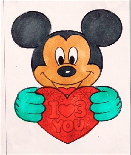 mickey mouse drawing and colouring #coloring #shorts #drawing