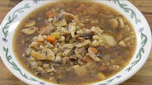 This mushroom barley soup is comfort in a bowl