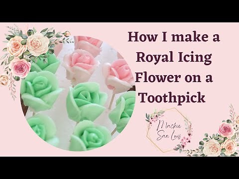 ICING Flower on a toothpick | Royal Icing flowers tutorials