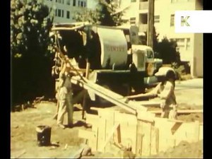 1950s US Construction Site, California, Color Footage