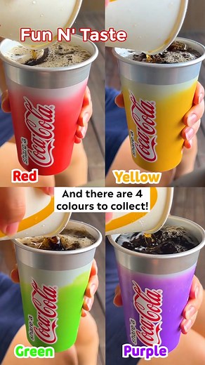 McD’s NEW Colour Changing Coke Cups are HERE — and they’re FREE* with every Share A Coke Meal Bundle exclusively via Delivery! 🎉 Just pour in Coke & ice and watch the magic happen 🤯 ✨ You’re gonna want all 4 McDonald’s Coke Colour Changing Cups! 🔴🟡🟢🟣 The Share A Coke Meal Bundle includes: 🍗 2pc Ayam Goreng McD Medium McValue Meal (with fries & drink) 🍗 3pc Ayam Tenders McD 🥧 2x Apple Pie 🥤 1 FREE Colour Changing Cup!* ✅ Exclusively available on McDelivery, GrabFood, foodpanda and Shope