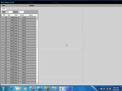 Decompressing DAT files.
