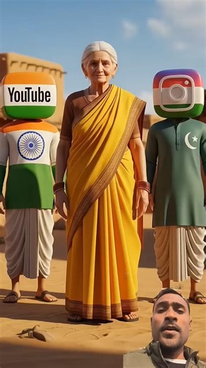 दादी के पास इंडियन यूट्यूब और पाकिस्तानी इंस्टाग्राम होते हैं #india #pakistan #ai #cartoon #video