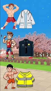 kartun ini baju polisi pemadam dan dokter #cartoon #meme #shorts