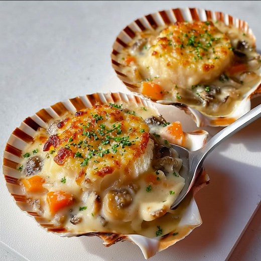 Gratin de Saint-Jacques à la Crème et Champignons 😍😍😍 Ingrédients : 12 noix de Saint-Jacques fraîches ou surgelées (400 à 500 g), décongelées si nécessaire 3 carottes moyennes (environ 300 g), épluchées et coupées en rondelles ou en dés .... 𝐋𝐚 𝐫𝐞𝐜𝐞𝐭𝐭𝐞 𝐜𝐨𝐦𝐩𝐥è𝐭𝐞 👇👇👇 | Recettes faciles