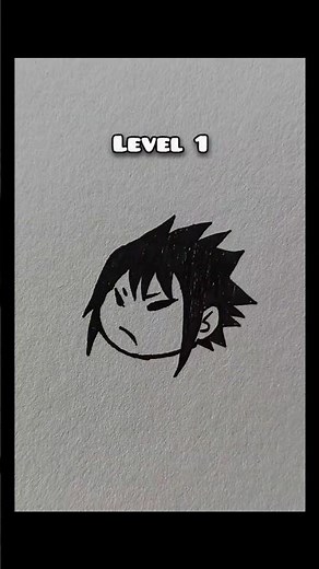 “Sasuke Drawing Evolution Level ⚡🔥” #Sasuke #AnimeArt #drawing