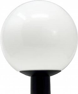 KastLite Lamp Post Globe Combo Lighting Fixture | 16" White Acrylic Lens with Black Fitter Wing Clips | Fits 3" Diameter Posts (Not Included) | Comes with with 5000K LED Bulb