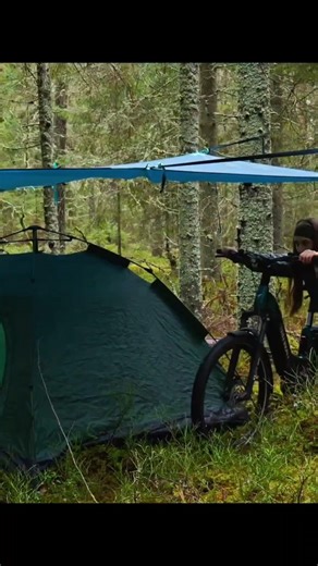ASMR Sweden | Solo Girl Survives Cold Rain Camping on a New eBike