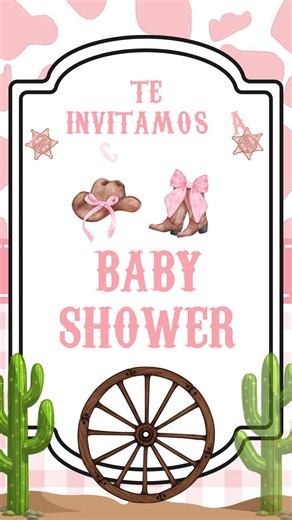 Invitación baby shower vaquera: diseño digital fácil y creativo
