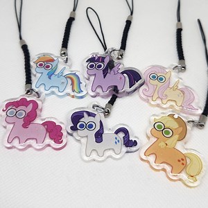 MLP Glitter Epoxy Phone Charm Keychain: Mane 6 - Etsy