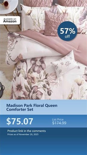 Madison Park Floral Queen Comforter Set
