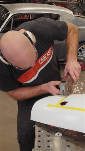 Back to work on Carcass’s ‘72 Road Course Camaro. Cutting out the fenders first with a hole saw and then with a cut-off wheel. Catch the start of the project on www.powernationtv.com | PowerNation TV