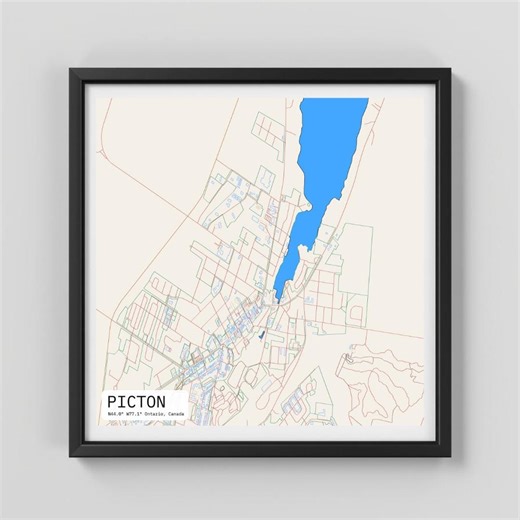 Picton, Ontario, Canada, Printable Map Art (digital Download) - Etsy