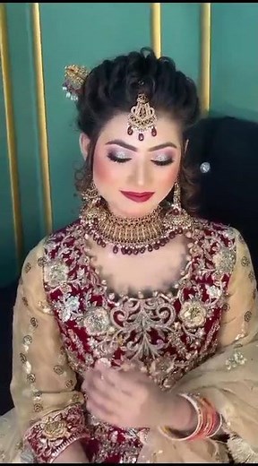 ​Red & Gold Royalty: The Dream Bridal Look!✨❤️#BridalLook​#PakistaniBride​#WeddingVibes​#TrendingNow