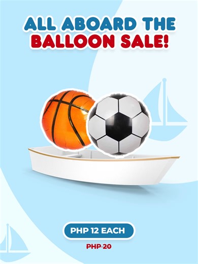 Dive deep into the biggest balloon sale of the month! 🚤🚣‍♀️💯 Swim through our exclusive promos to elevate your party experience! 💃🎈🏊‍♀️ Message us on Facebook or Instagram to order! 🛒