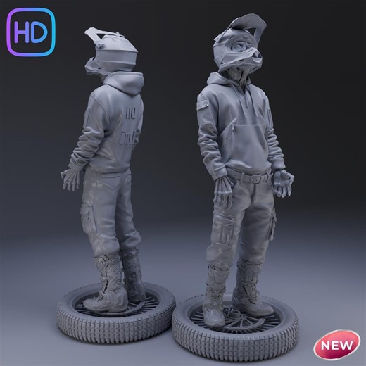 Motocross Skeleton STL File | 3D Urban Biker Figurine | High Definition Printable Model - Etsy Canada