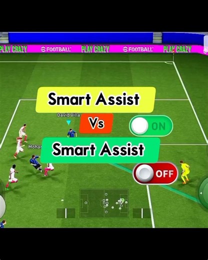 Smart Assist On vs Smart Assist Off Diffrence?🤔#efootball #pes #efootball2026 #efootballmobile