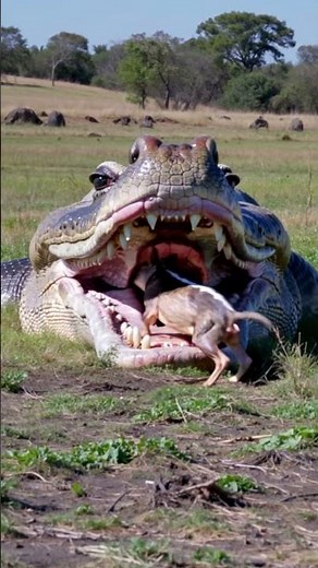 The Perfect Ambush: Crocodile's Clever Hunting Strategy - #crocodile #hunting #wildlife